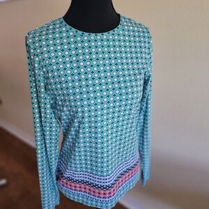 Lands' End Women's Long Sleeve Shirt Sz XS Nylon/Spandex